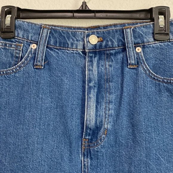 Madewell Distressed Two Tone Denim Mini Skirt Size 31 - Picture 6 of 9